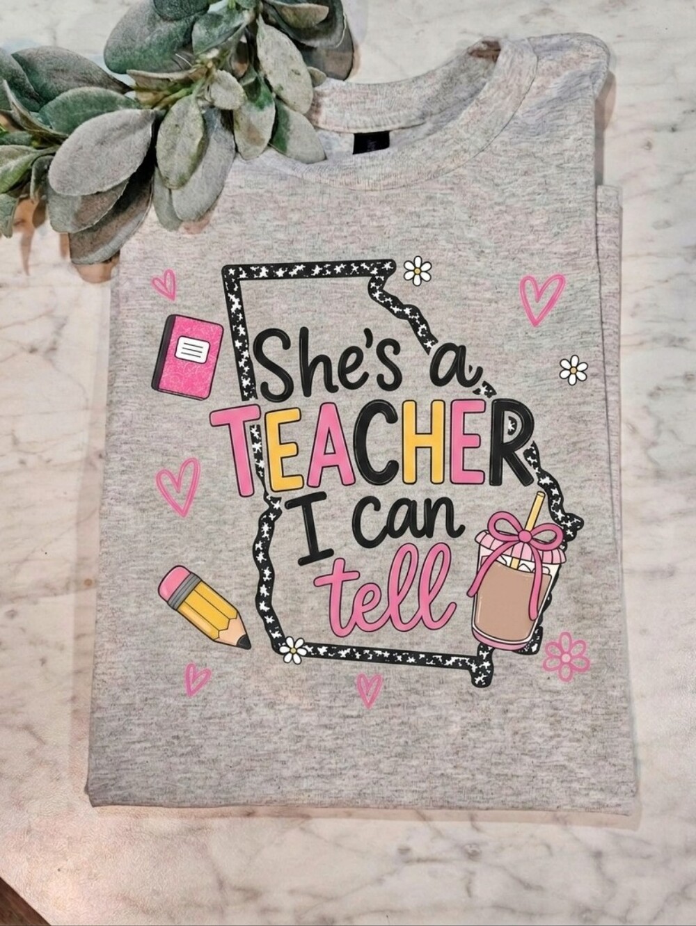 Teacher shirt Shes A Teacher I can Tell cute popular trending school Georgia